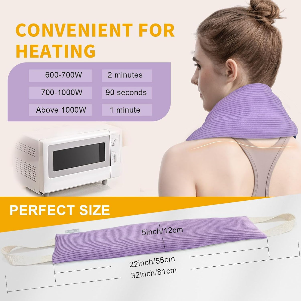 Weighted Neck & Shoulder Heat Wrap — Lavender
